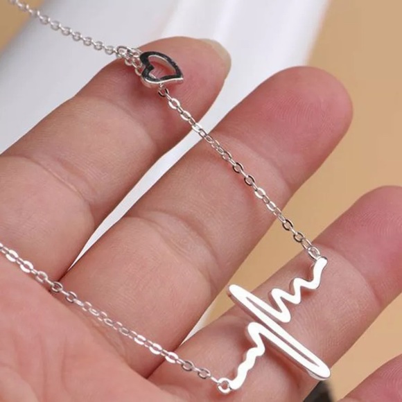 Silver Heartbeat Necklace - Picture 2 of 4